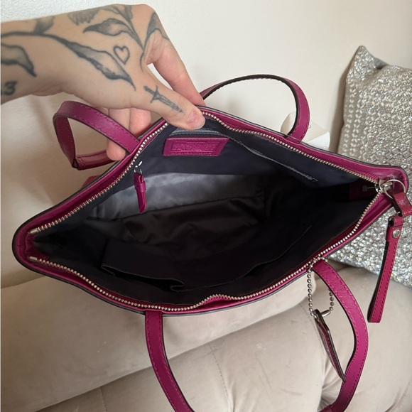 Coach Deep Pink Leather Tote - Picture 7 of 10